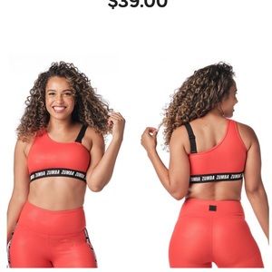 NWT Red Zumba One Shoulder Sports Bra Size Large